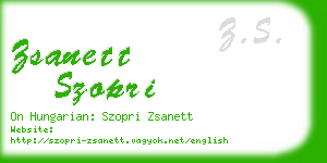 zsanett szopri business card